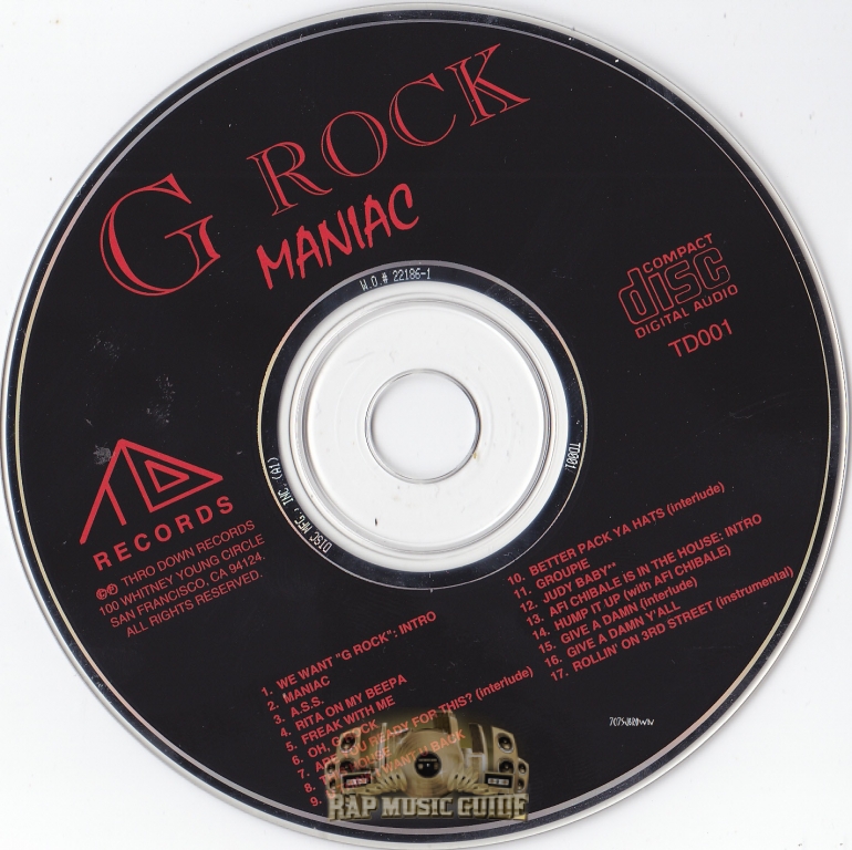 G Rock - Maniac: CD | Rap Music Guide